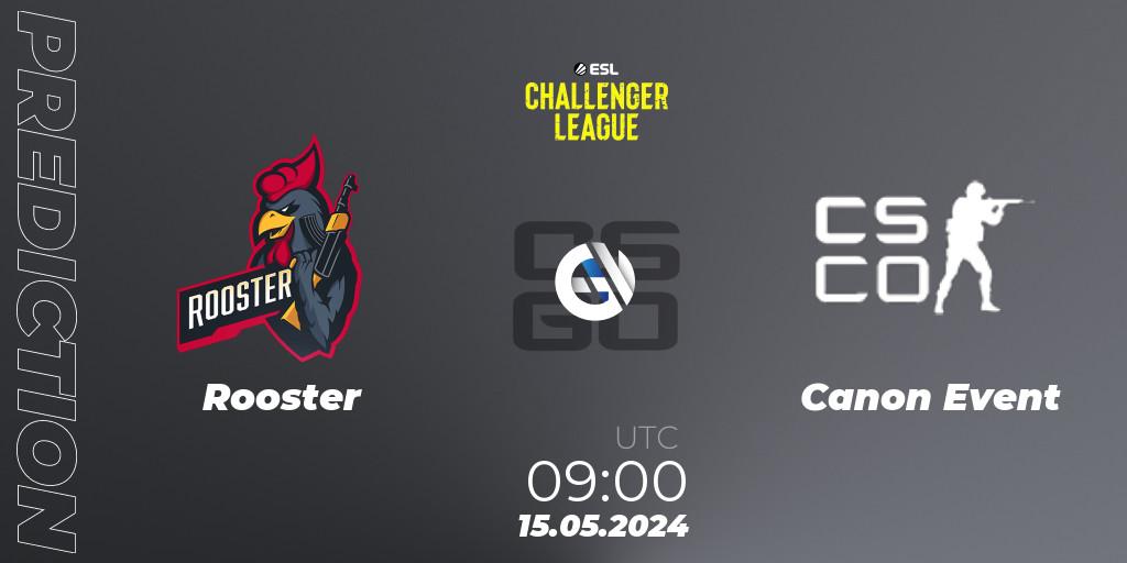 Pronósticos Rooster - Canon Event. 15.05.2024 at 09:00. ESL Challenger League Season 47: Oceania - Counter-Strike (CS2)