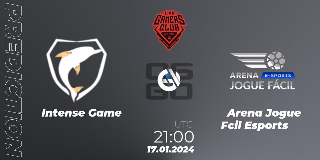Pronósticos Intense Game - Arena Jogue Fácil Esports. 17.01.24. Gamers Club Liga Série A: January 2024 - CS2 (CS:GO)