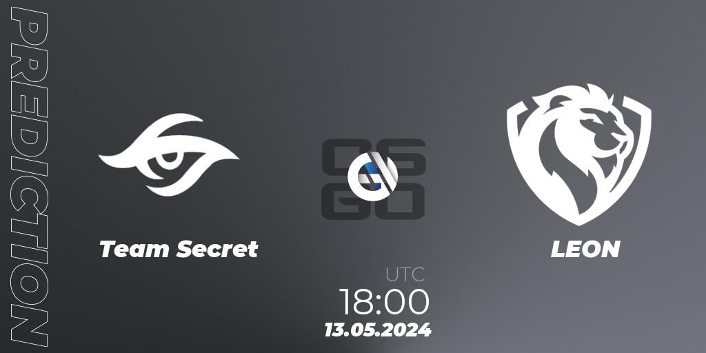 Pronósticos Team Secret - LEON. 13.05.2024 at 19:00. CCT Season 2 Europe Series 4 Closed Qualifier - Counter-Strike (CS2)
