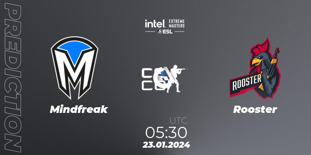 Pronósticos Mindfreak - Rooster. 23.01.2024 at 05:30. Intel Extreme Masters China 2024: Oceanic Closed Qualifier - Counter-Strike (CS2)