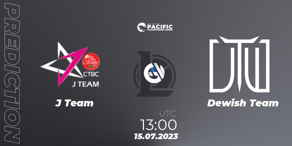 Pronósticos J Team - Dewish Team. 15.07.2023 at 13:00. PACIFIC Championship series Group Stage - LoL
