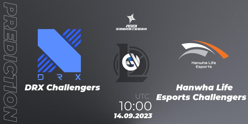 Pronósticos DRX Challengers - Hanwha Life Esports Challengers. 14.09.2023 at 10:00. Asia Star Challengers Invitational 2023 - LoL