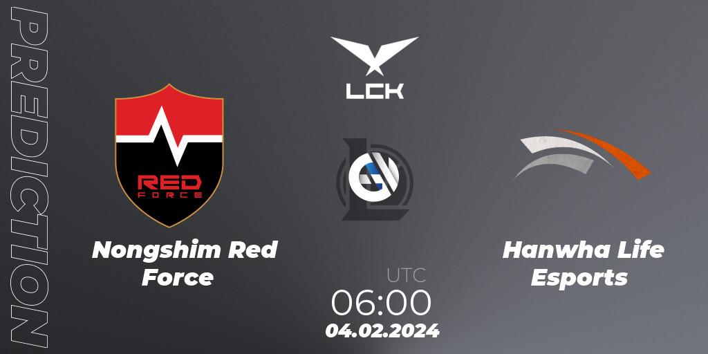 Pronósticos Nongshim Red Force - Hanwha Life Esports. 04.02.24. LCK Spring 2024 - Group Stage - LoL