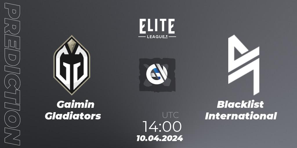 Pronósticos Gaimin Gladiators - Blacklist International. 10.04.24. Elite League: Round-Robin Stage - Dota 2
