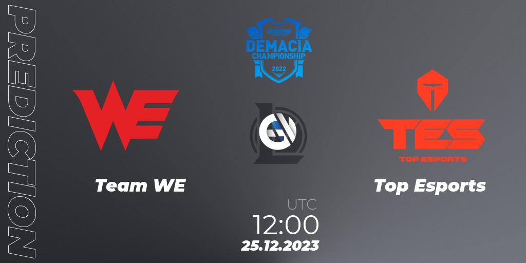 Pronósticos Team WE - Top Esports. 25.12.23. Demacia Cup 2023 Group Stage - LoL