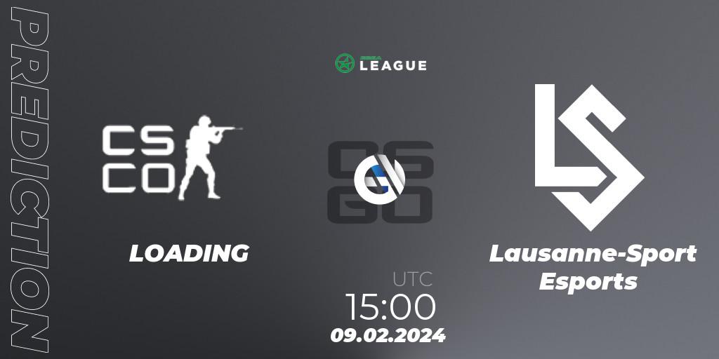 Pronósticos LOADING - Lausanne-Sport Esports. 09.02.2024 at 15:00. ESEA Season 48: Advanced Division - Europe - Counter-Strike (CS2)