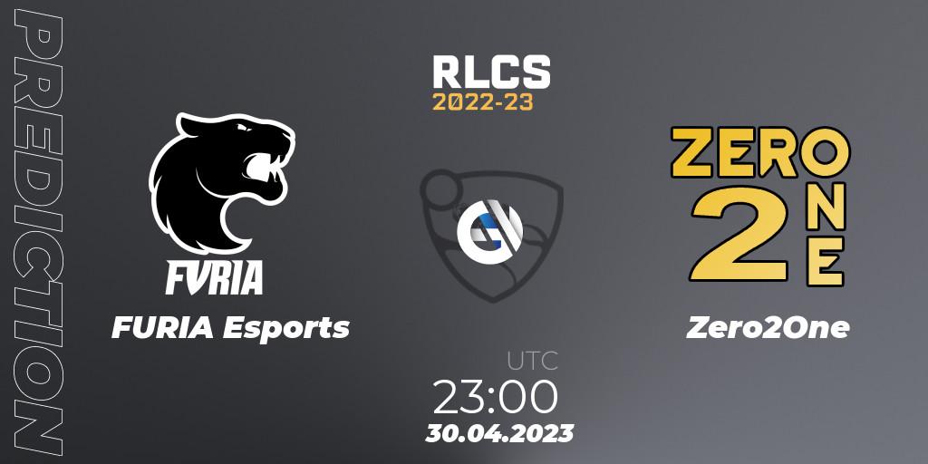 Pronósticos FURIA Esports - Zero2One. 30.04.2023 at 23:00. RLCS 2022-23 - Spring: North America Regional 1 - Spring Open: Closed Qualifier - Rocket League