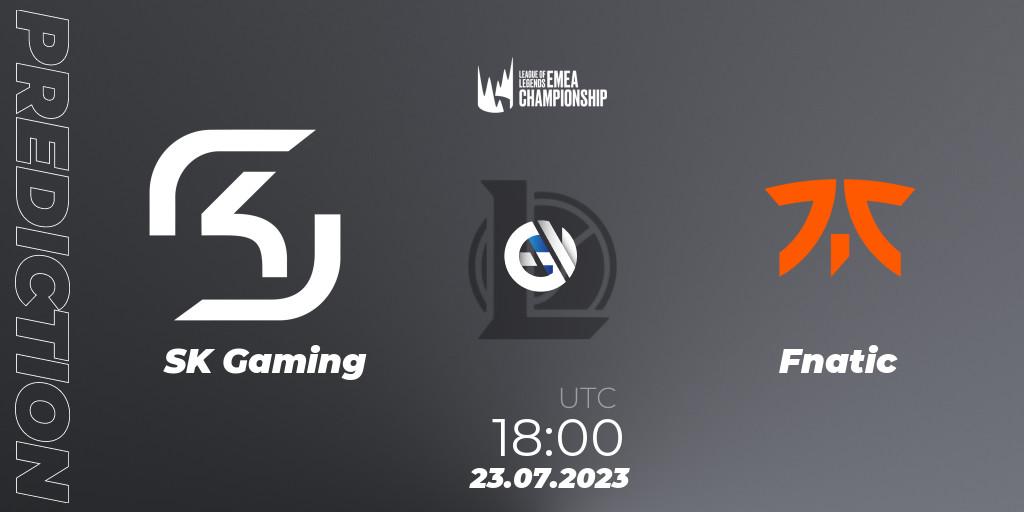 Pronósticos SK Gaming - Fnatic. 23.07.23. LEC Summer 2023 - Group Stage - LoL