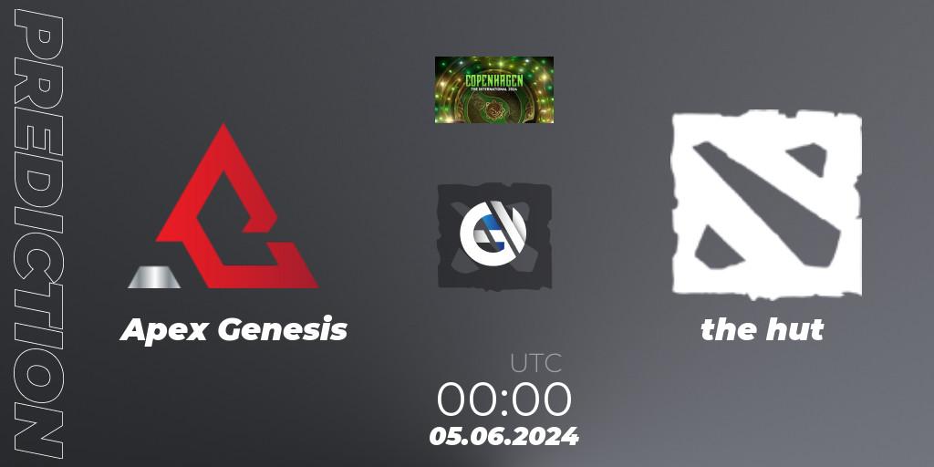 Pronósticos Apex Genesis - the hut. 05.06.2024 at 00:00. The International 2024: North America Open Qualifier #1 - Dota 2