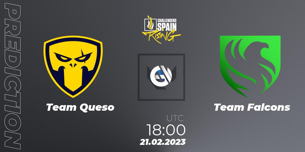 Pronósticos Team Queso - Falcons. 21.02.2023 at 18:15. VALORANT Challengers 2023 Spain: Rising Split 1 - VALORANT