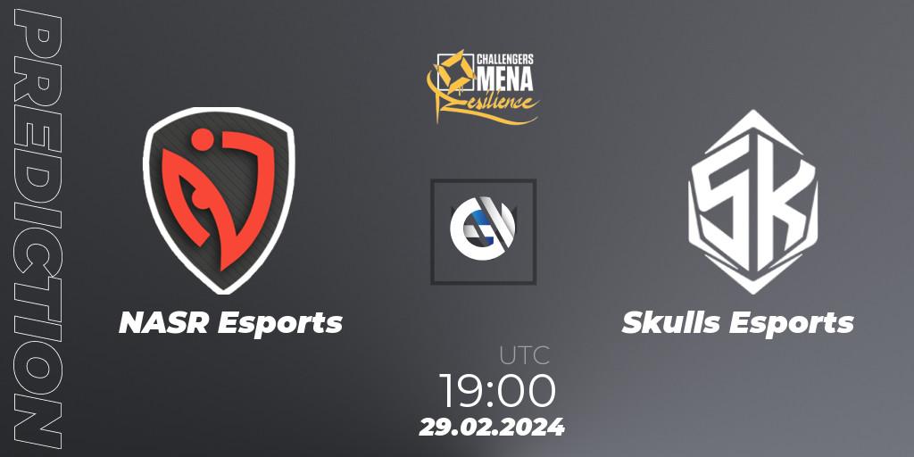 Pronósticos NASR Esports - Skulls Esports. 29.02.2024 at 19:00. VALORANT Challengers 2024 MENA: Resilience Split 1 - Levant and North Africa - VALORANT