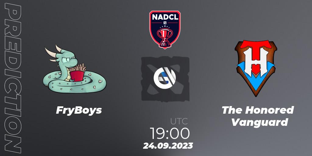 Pronósticos FryBoys - The Honored Vanguard. 24.09.2023 at 19:00. North American Dota Challengers League Season 4 Grand Finals - Dota 2