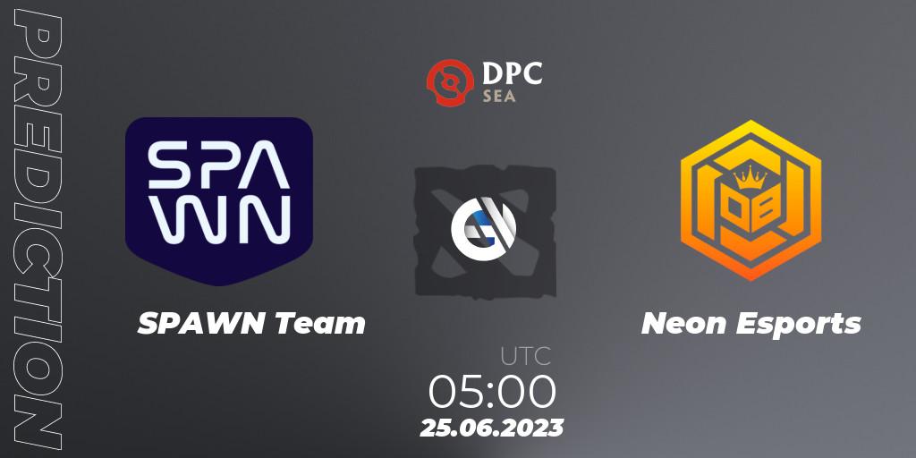 Pronósticos SPAWN Team - Neon Esports. 25.06.23. DPC 2023 Tour 3: SEA Division II (Lower) - Dota 2
