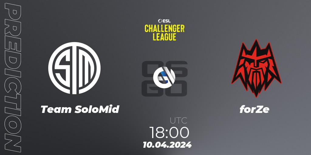 Pronósticos Team SoloMid - forZe. 10.04.24. ESL Challenger League Season 47: Europe - CS2 (CS:GO)