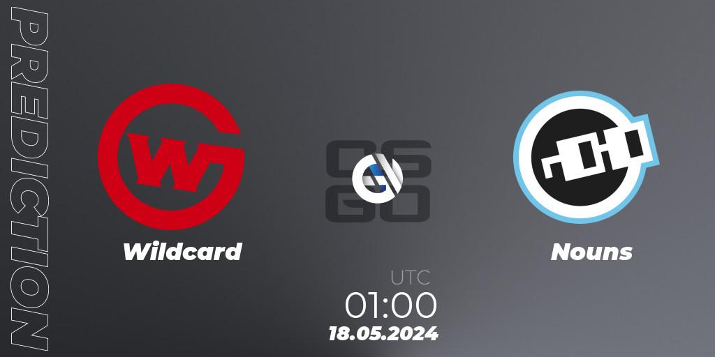 Pronósticos Wildcard - Nouns. 18.05.2024 at 00:55. NA Revival Cup - Counter-Strike (CS2)