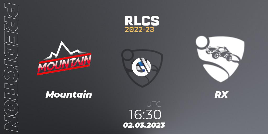 Pronósticos Mountain - RX. 02.03.2023 at 16:30. RLCS 2022-23 - Winter: Middle East and North Africa Regional 3 - Winter Invitational - Rocket League