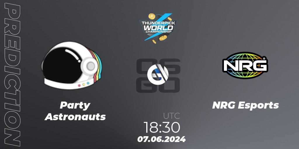Pronósticos Party Astronauts - NRG Esports. 07.06.2024 at 18:30. Thunderpick World Championship 2024: North American Series #2 - Counter-Strike (CS2)