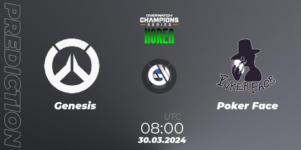 Pronósticos Genesis - Poker Face. 30.03.24. Overwatch Champions Series 2024 - Stage 1 Korea - Overwatch