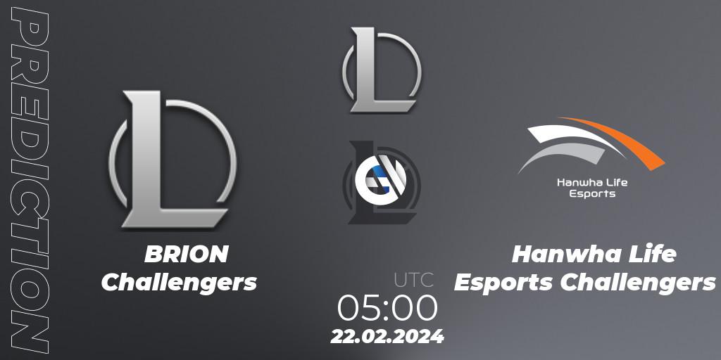 Pronósticos BRION Challengers - Hanwha Life Esports Challengers. 22.02.24. LCK Challengers League 2024 Spring - Group Stage - LoL