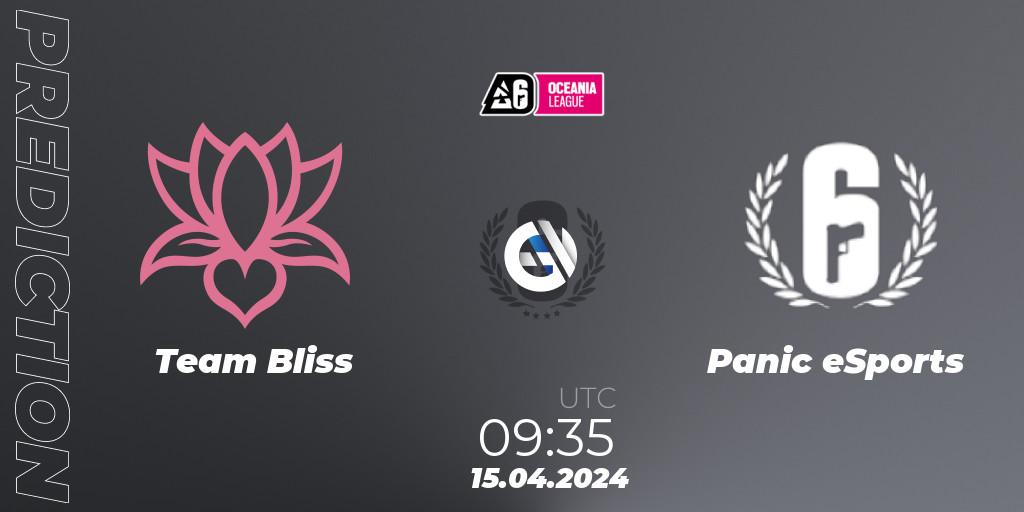 Pronósticos Team Bliss - Panic eSports. 15.04.24. Oceania League 2024 - Stage 1 - Rainbow Six