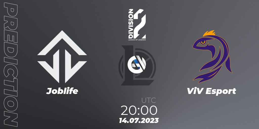 Pronósticos Joblife - ViV Esport. 14.07.23. LFL Division 2 Summer 2023 - Group Stage - LoL