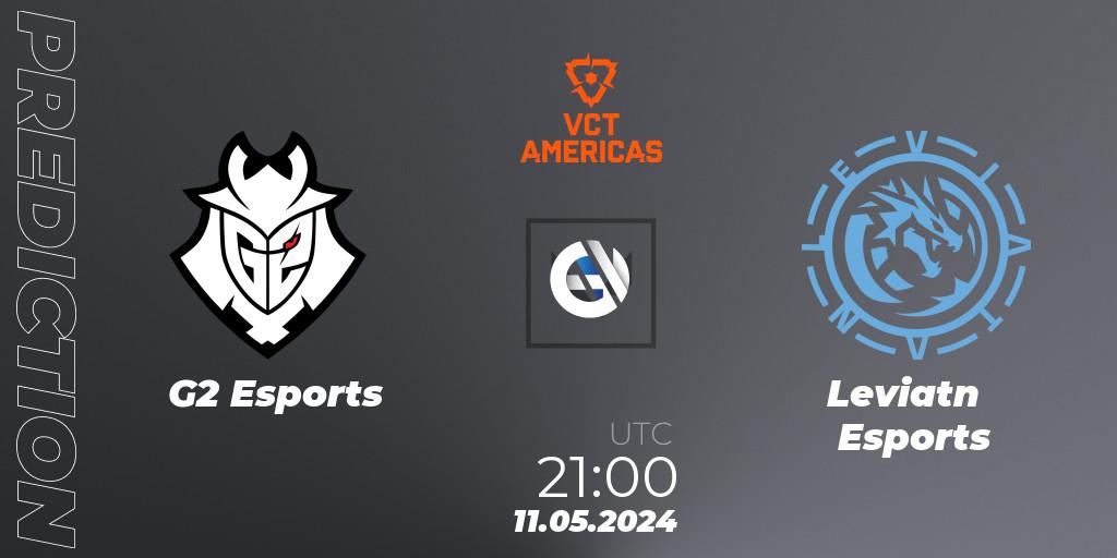 Pronósticos G2 Esports - Leviatán Esports. 11.05.2024 at 21:00. VCT 2024: Americas League - Stage 1 - VALORANT