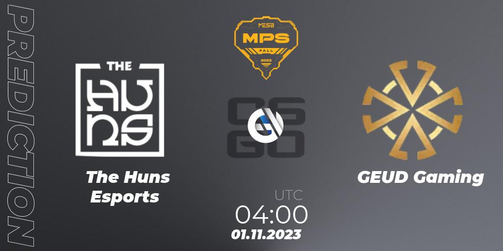 Pronósticos The Huns Esports - GEUD Gaming. 01.11.2023 at 04:00. MESA Pro Series: Fall 2023 - Counter-Strike (CS2)