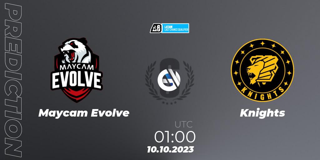 Pronósticos Maycam Evolve - Knights. 10.10.2023 at 01:00. LATAM League 2023 - Stage 2 - Last Chance Qualifier - Rainbow Six