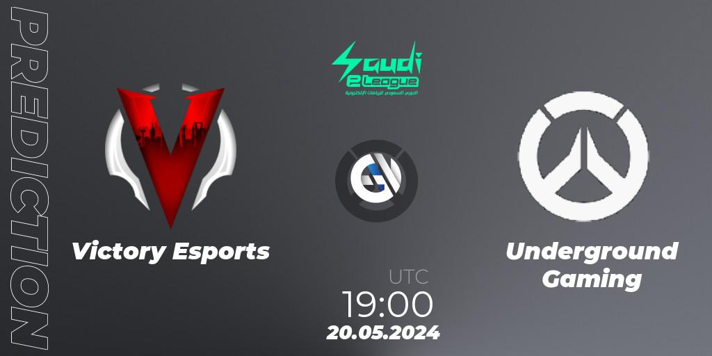 Pronósticos Victory Esports - Underground Gaming. 20.05.2024 at 19:00. Saudi eLeague 2024 - Major 2 Phase 1 - Overwatch