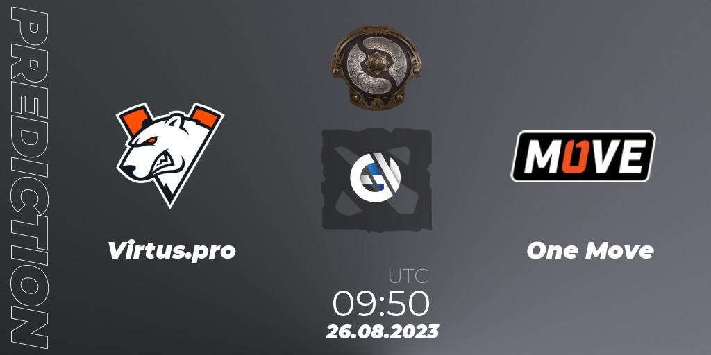 Pronósticos Virtus.pro - One Move. 26.08.2023 at 10:24. The International 2023 - Eastern Europe Qualifier - Dota 2