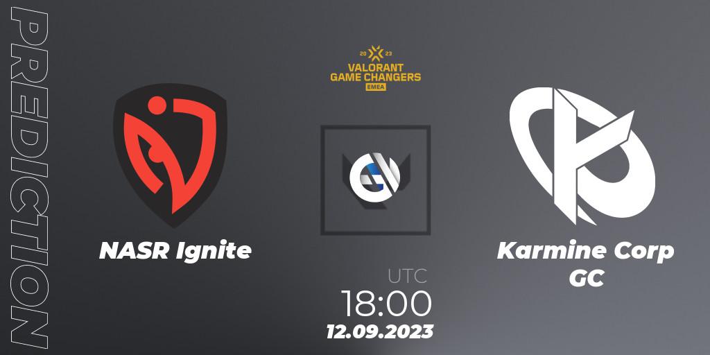 Pronósticos NASR Ignite - Karmine Corp GC. 12.09.2023 at 18:00. VCT 2023: Game Changers EMEA Stage 3 - Group Stage - VALORANT