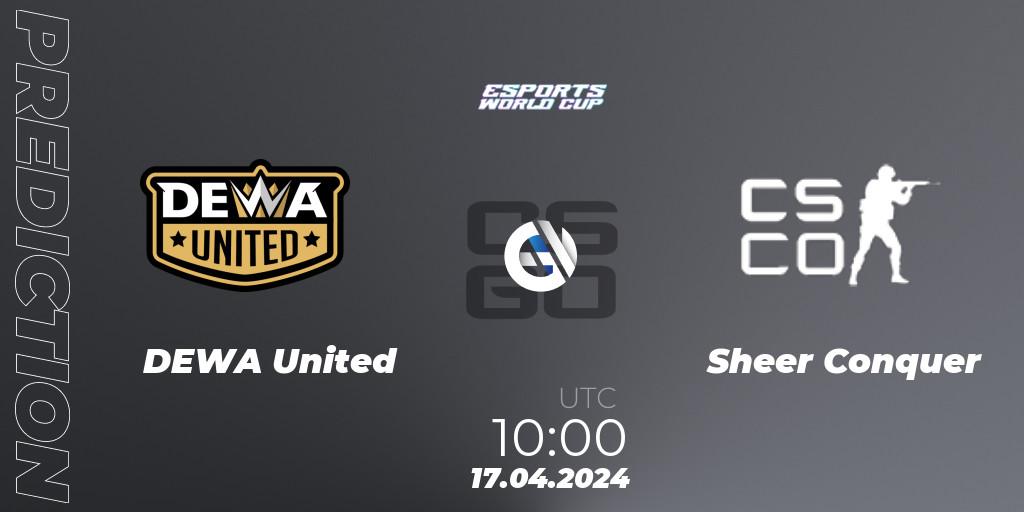 Pronósticos DEWA United - Sheer Conquer. 17.04.2024 at 10:10. Esports World Cup 2024: Asian Open Qualifier - Counter-Strike (CS2)