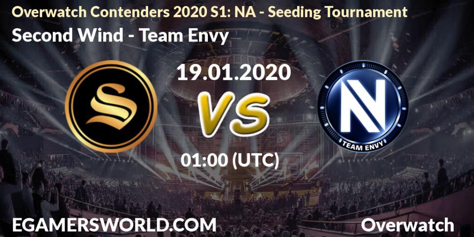 Pronósticos Second Wind - Team Envy. 19.01.20. Overwatch Contenders 2020 S1: NA - Seeding Tournament - Overwatch