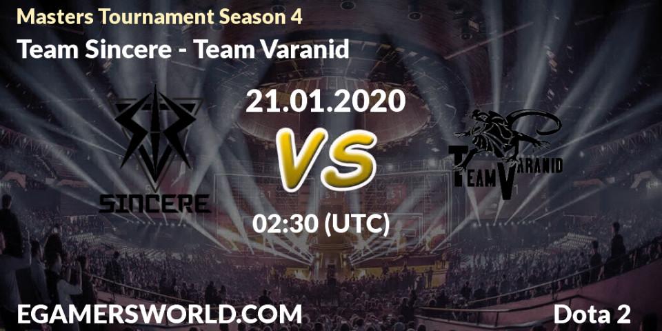Pronósticos Team Sincere - Team Varanid. 25.01.20. Masters Tournament Season 4 - Dota 2