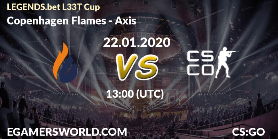 Pronósticos Copenhagen Flames - Axis. 22.01.20. LEGENDS.bet L33T Cup - CS2 (CS:GO)