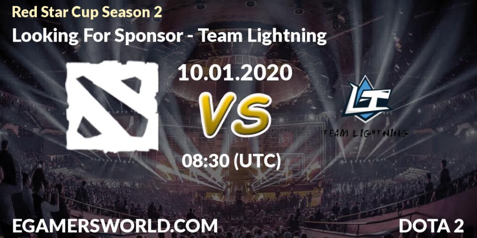 Pronósticos Looking For Sponsor - Team Lightning. 10.01.20. Red Star Cup Season 2 - Dota 2
