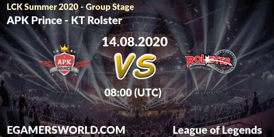 Pronósticos SeolHaeOne Prince - KT Rolster. 14.08.20. LCK Summer 2020 - Group Stage - LoL