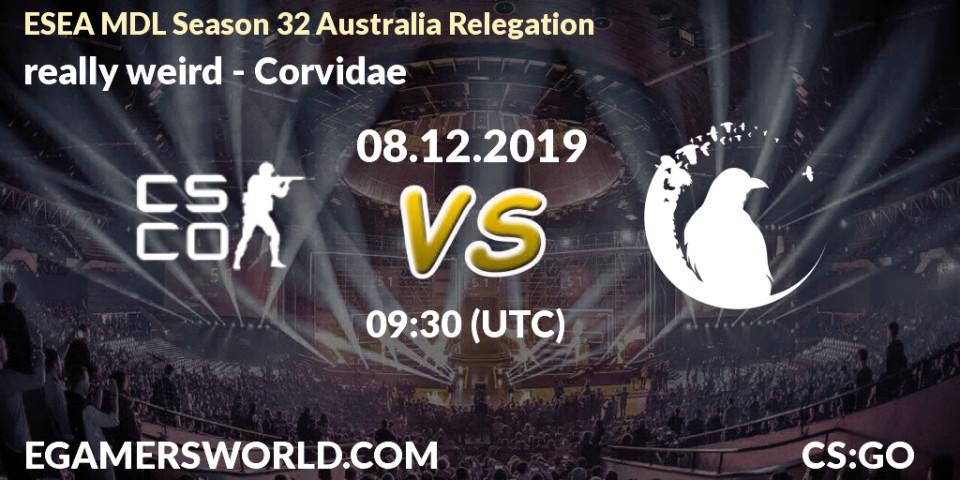 Pronósticos really weird - Corvidae. 08.12.19. ESEA MDL Season 32 Australia Relegation - CS2 (CS:GO)