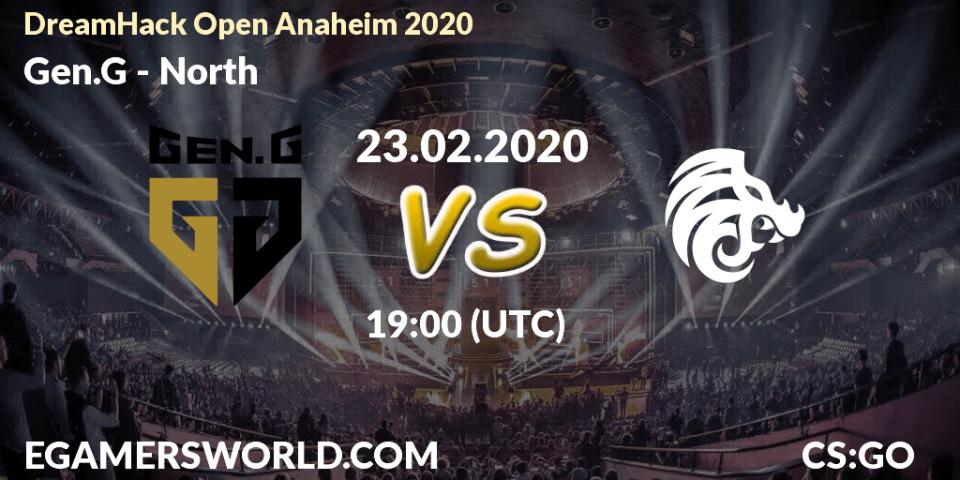 Pronósticos Gen.G - North. 23.02.20. DreamHack Open Anaheim 2020 - CS2 (CS:GO)