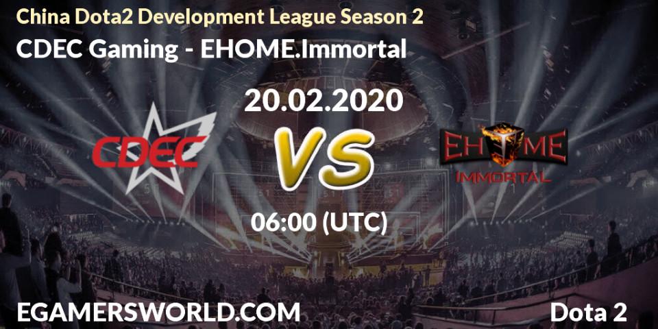Pronósticos CDEC Gaming - EHOME.Immortal. 28.02.20. China Dota2 Development League Season 2 - Dota 2
