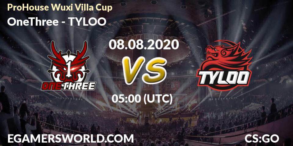 Pronósticos OneThree - TYLOO. 08.08.20. ProHouse Wuxi Villa Cup - CS2 (CS:GO)