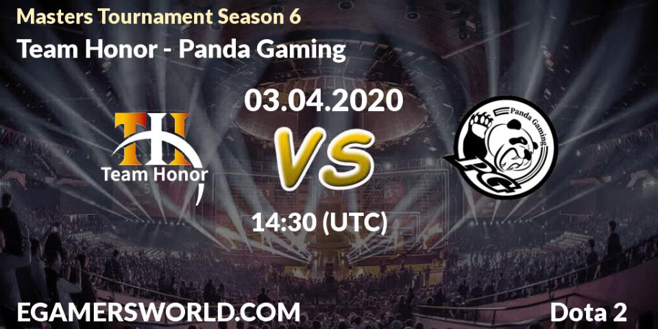 Pronósticos Team Honor - Panda Gaming. 03.04.20. Masters Tournament Season 6 - Dota 2