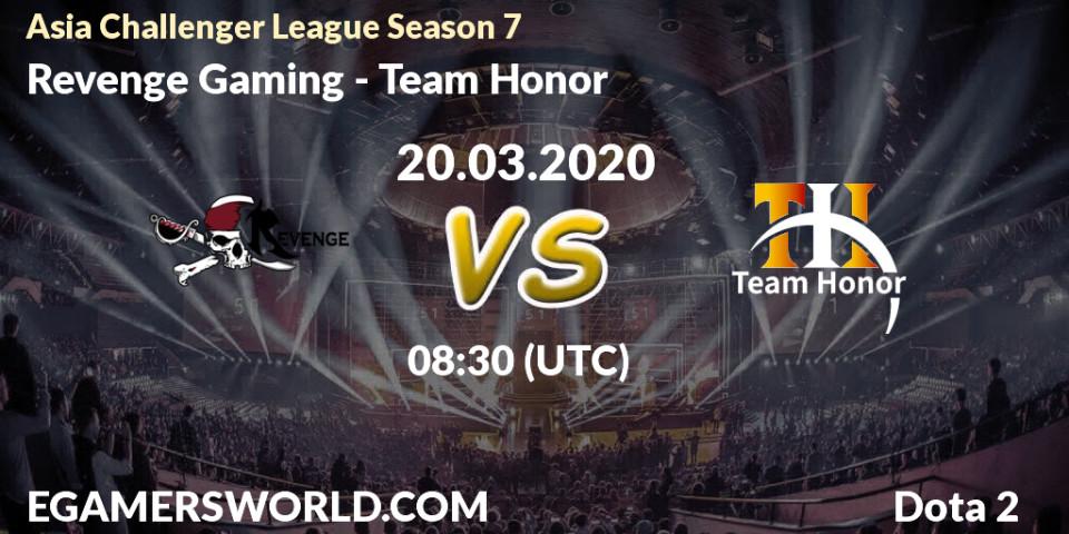 Pronósticos Revenge Gaming - Team Honor. 20.03.20. Asia Challenger League Season 7 - Dota 2