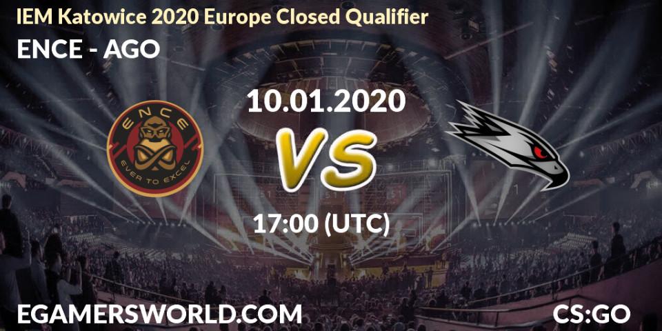 Pronósticos ENCE - AGO. 10.01.20. IEM Katowice 2020 Europe Closed Qualifier - CS2 (CS:GO)
