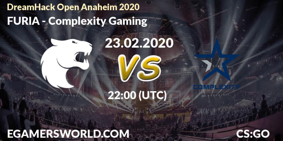 Pronósticos FURIA - Complexity Gaming. 23.02.20. DreamHack Open Anaheim 2020 - CS2 (CS:GO)
