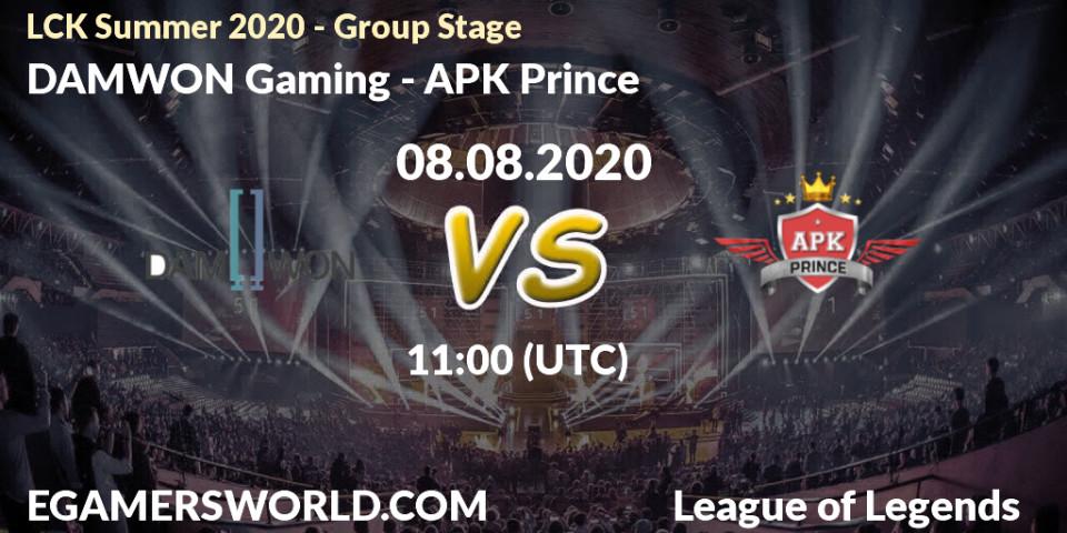 Pronósticos DAMWON Gaming - APK Prince. 08.08.20. LCK Summer 2020 - Group Stage - LoL