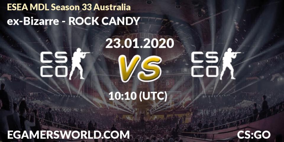 Pronósticos ex-Bizarre - ROCK CANDY. 23.01.20. ESEA MDL Season 33 Australia - CS2 (CS:GO)