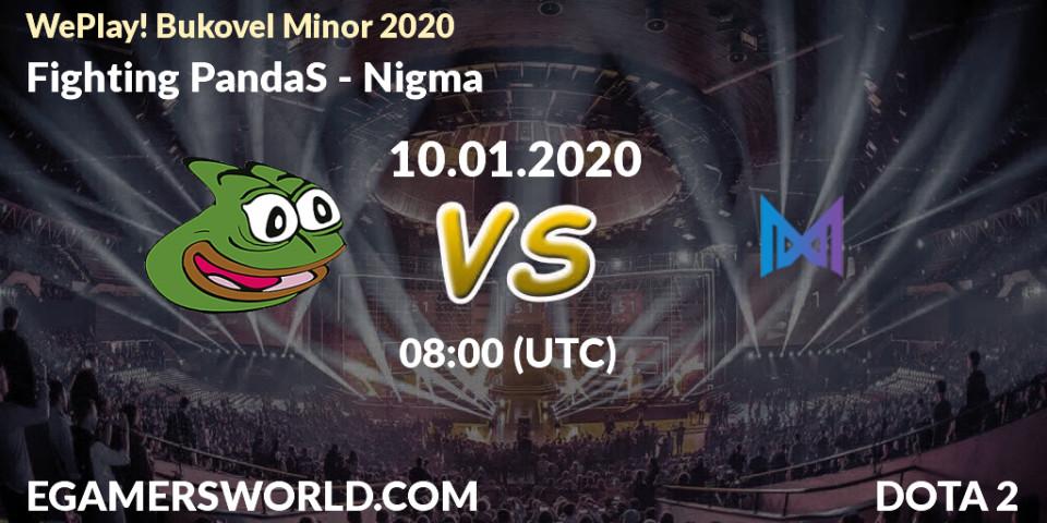 Pronósticos Fighting PandaS - Nigma. 09.01.20. WePlay! Bukovel Minor 2020 - Dota 2