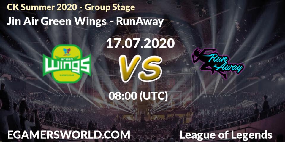 Pronósticos Jin Air Green Wings - RunAway. 17.07.20. CK Summer 2020 - Group Stage - LoL