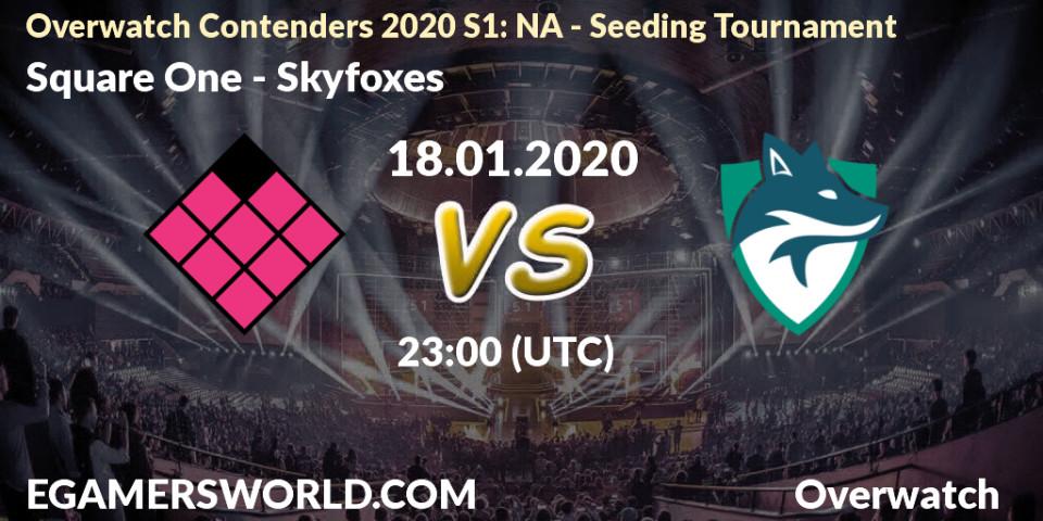 Pronósticos Square One - Skyfoxes. 18.01.20. Overwatch Contenders 2020 S1: NA - Seeding Tournament - Overwatch